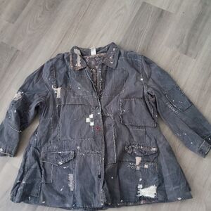 Magnolia Pearl Charcoal Patchwork Utility Jacket